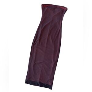 Black see through over pink strapless form fitting maxi mermaid Dress XXS